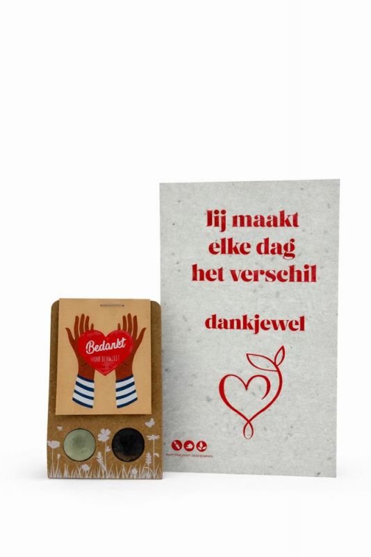 Zorgbedankje met impact – Blossombs en groeipapier kaart